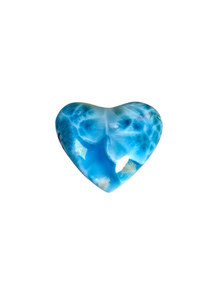 110 CT Natural Heart Dominican Nice Blue Larimar Stone Cabochon
