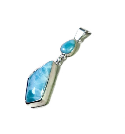 2.4 "in. Dominican Nice Blue Larimar Stone Pendant Handmade
