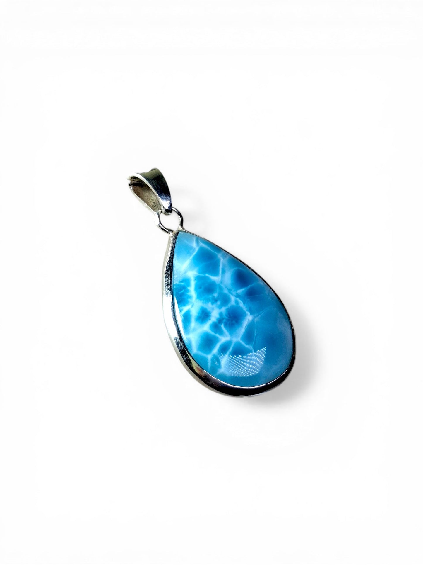 2.2 "in. Dominican Deep Blue Larimar Stone Pendant Handmade