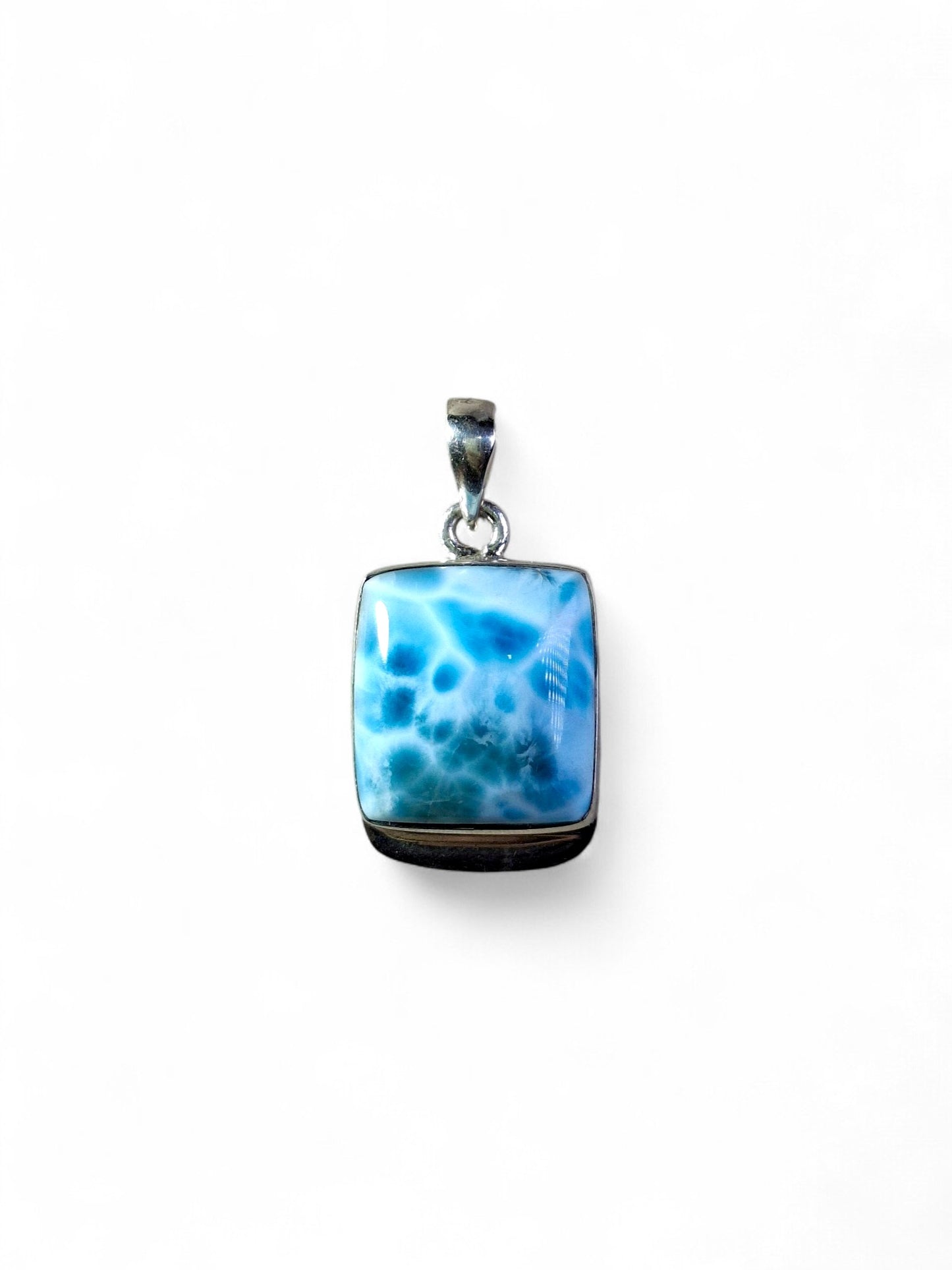 1.5 "in. Dominican Deep Blue Larimar Stone Pendant Handmade