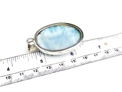 2 "in. Dominican Nice Blue Larimar Stone Pendant Handmade