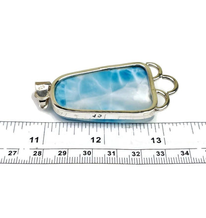 2.7 "in. Dominican Nice Deep Blue Larimar Stone Pendant Handmade