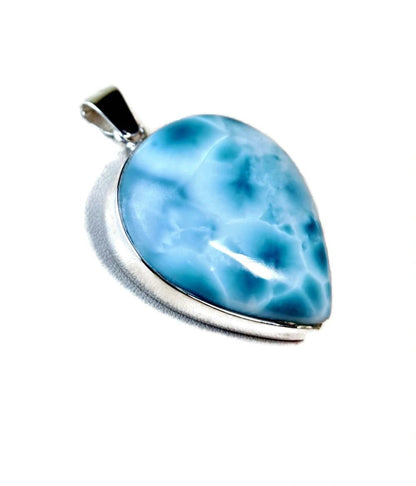 2.1 "in. Dominican Nice Deep Blue Larimar Stone Pendant Handmade