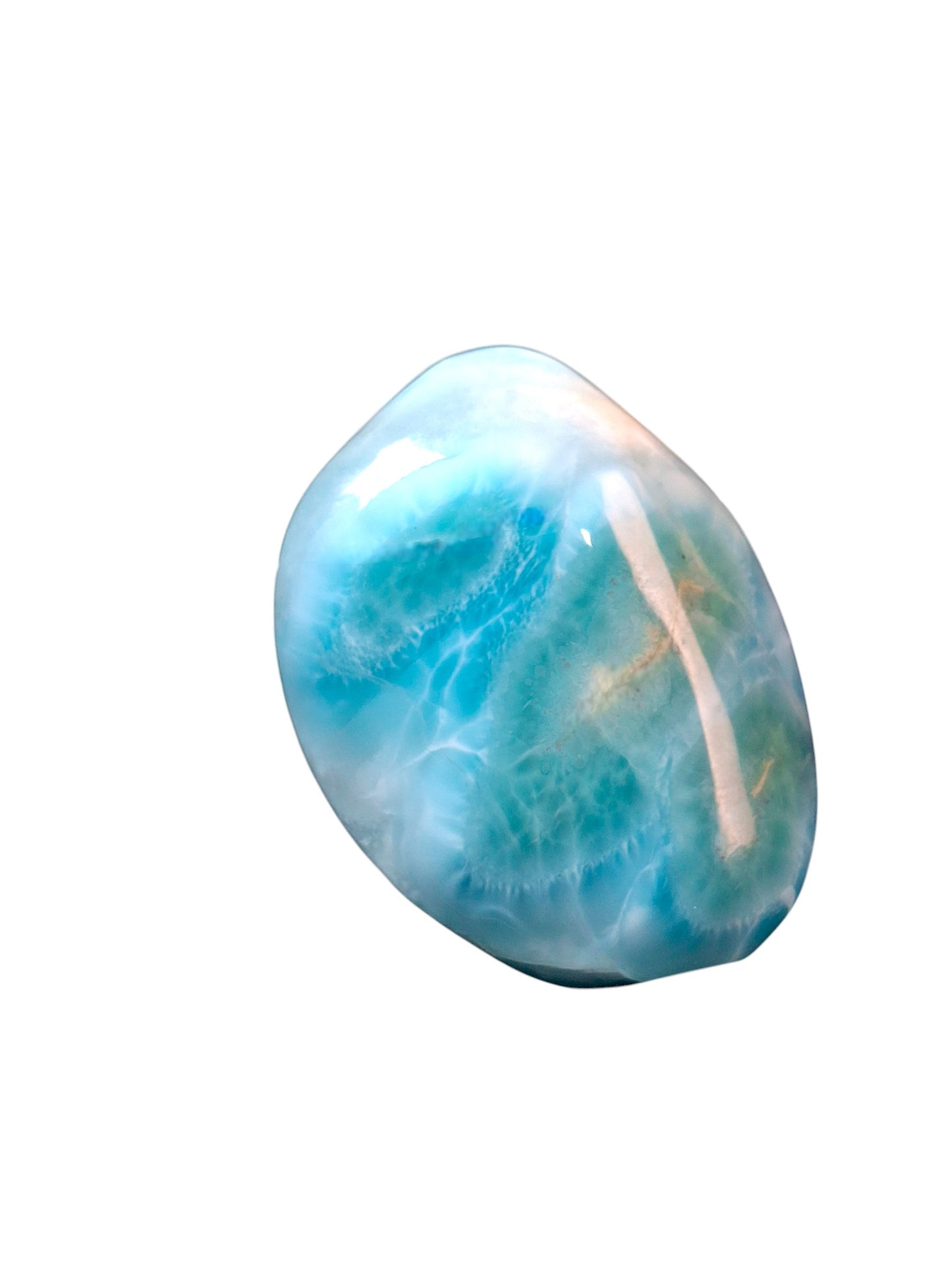 45 g Full Polished Natural Dominican Blue Larimar Stone Specimen Healing