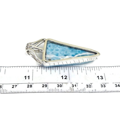 1.4 "in. Dominican Nice Deep Blue Larimar Stone Pendant Handmade