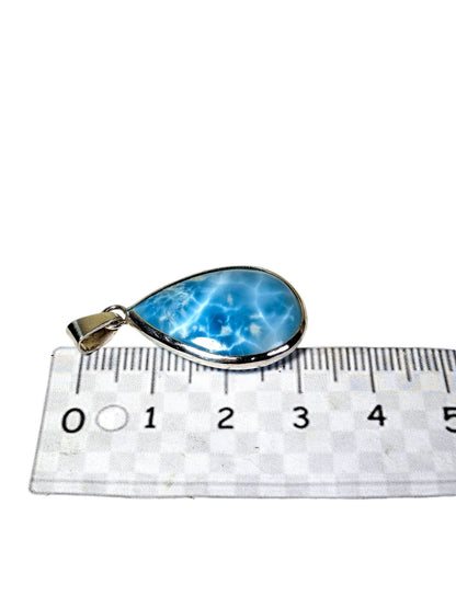 2.2 "in. Dominican Deep Blue Larimar Stone Pendant Handmade