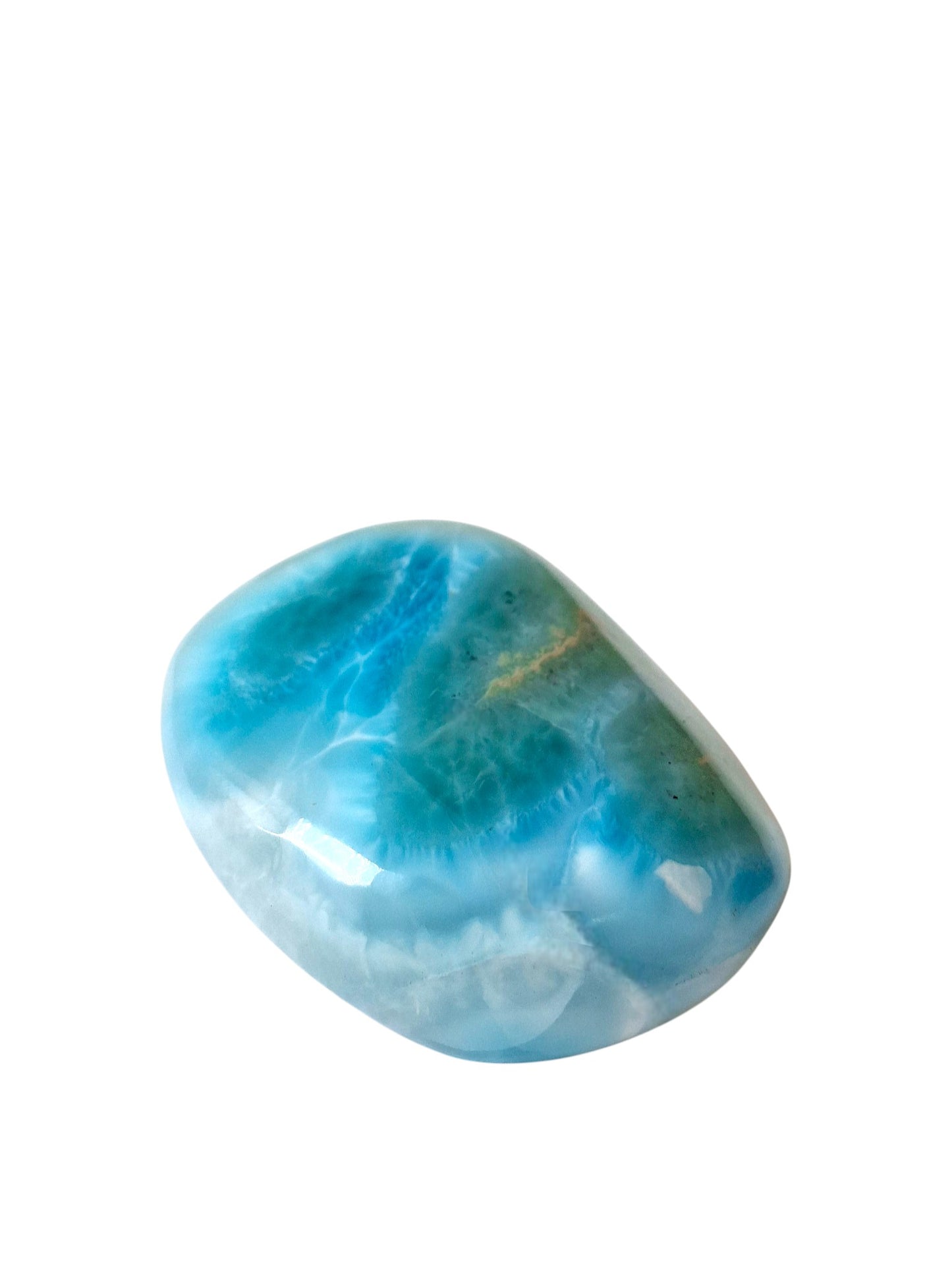 45 g Full Polished Natural Dominican Blue Larimar Stone Specimen Healing