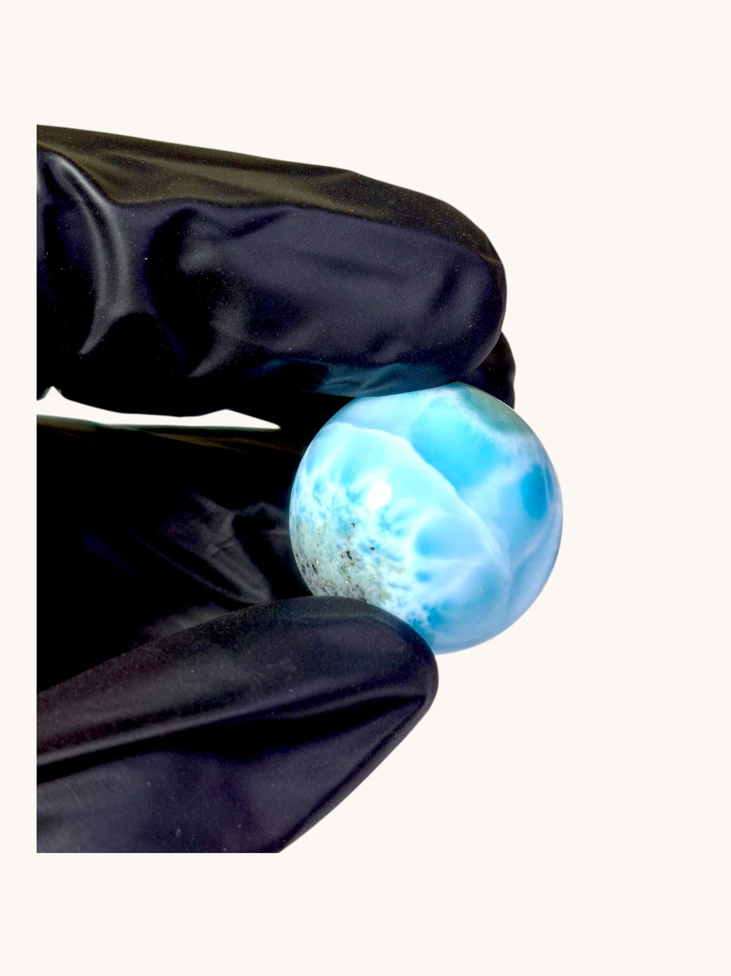 26 mm Round Natural Dominican Blue Larimar Stone Sphere Healing Energies