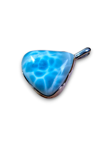 1.7 "in. Dominican Deep Blue Larimar Stone Pendant Handmade