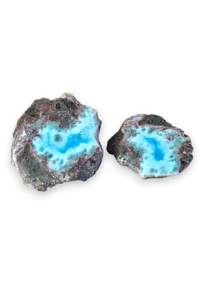 306 g Partially Polished Natural Dominican Blue Larimar Stone Specimen Healing