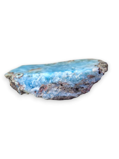 74 g Partially Polished Natural Dominican Blue Larimar Stone Specimen Healing