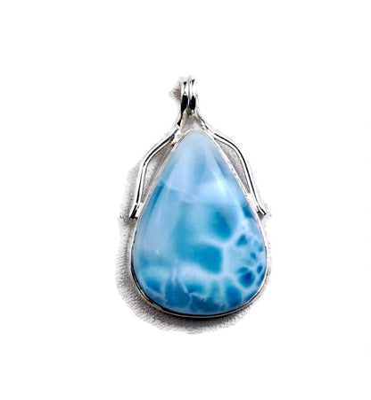 2.2 "in. Dominican Nice Blue Larimar Stone Pendant Handmade
