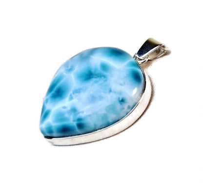 2.1 "in. Dominican Nice Deep Blue Larimar Stone Pendant Handmade
