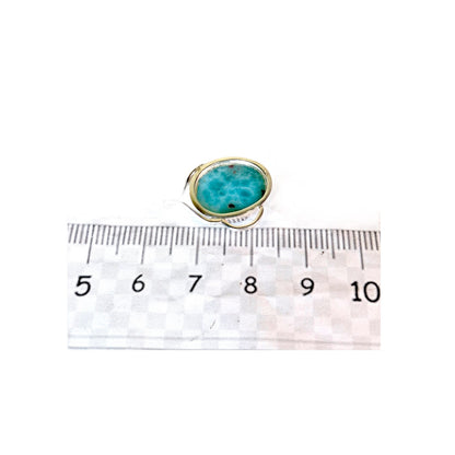 1.4 "in. Dominican Deep Blue Larimar Stone Pendant Handmade