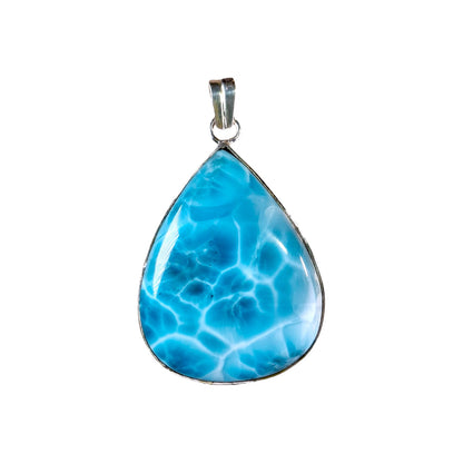 1.8 "in. Big Dominican Nice Deep Blue Larimar Stone Pendant Handmade