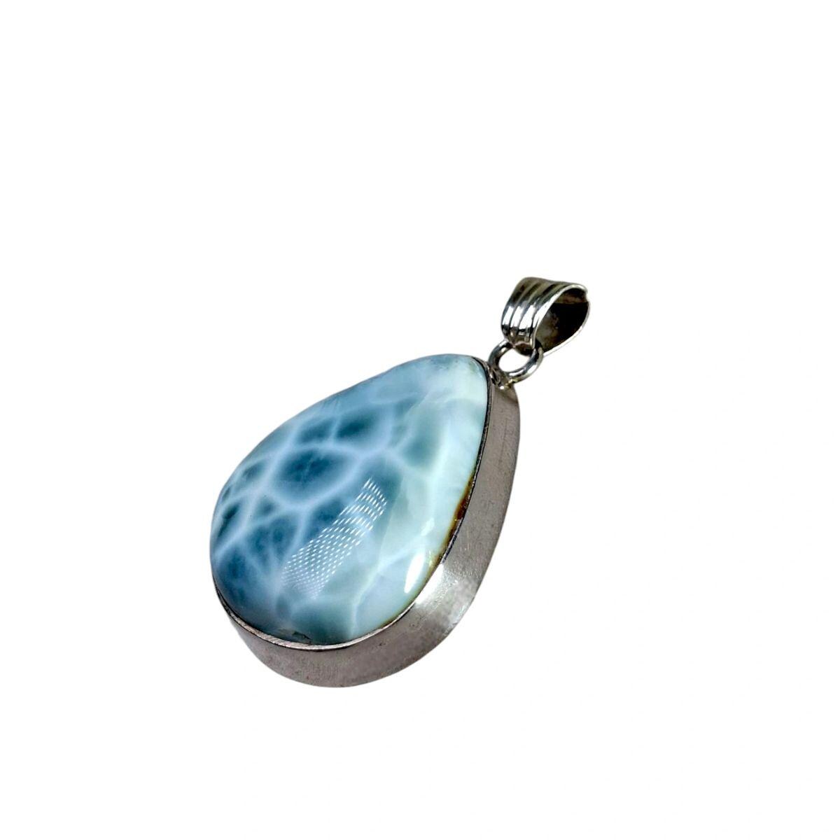 1.8 "in. Dominican Nice Blue Larimar Stone Pendant Handmade