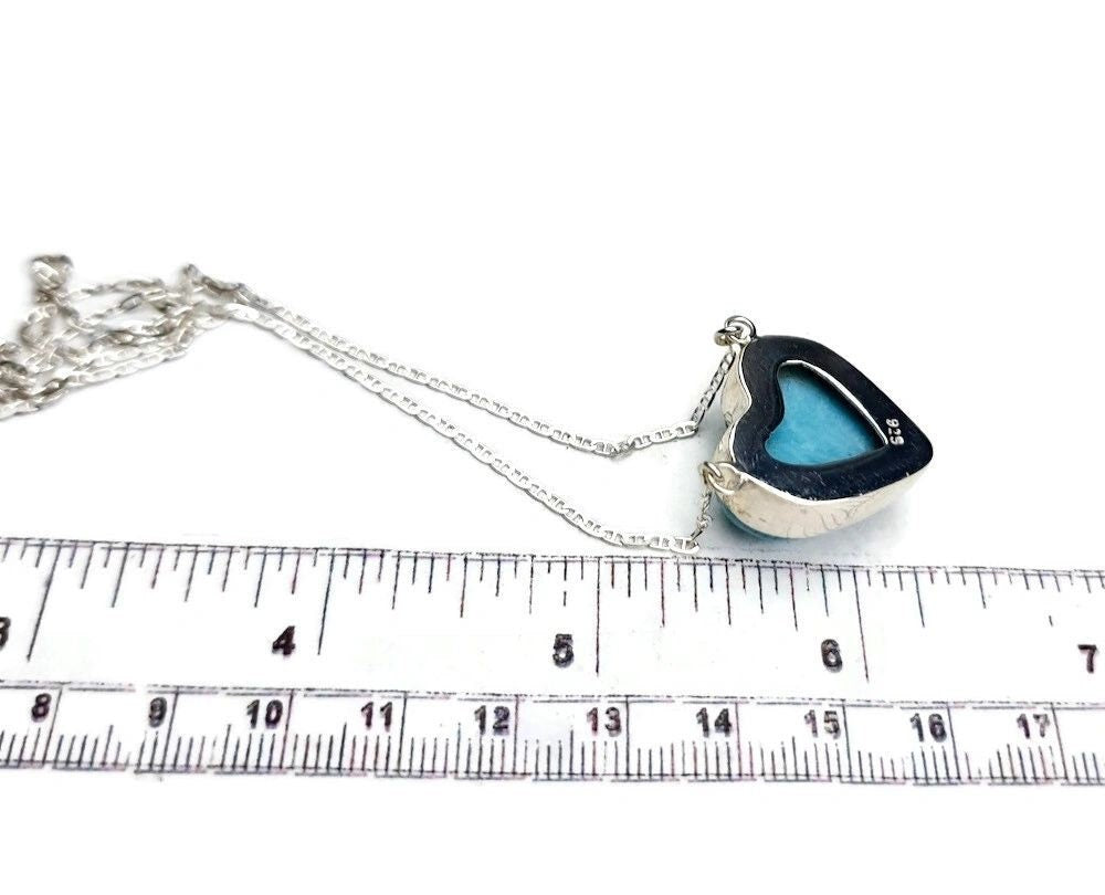 Dominican Nice Blue Larimar Stone Necklace Handcrafted