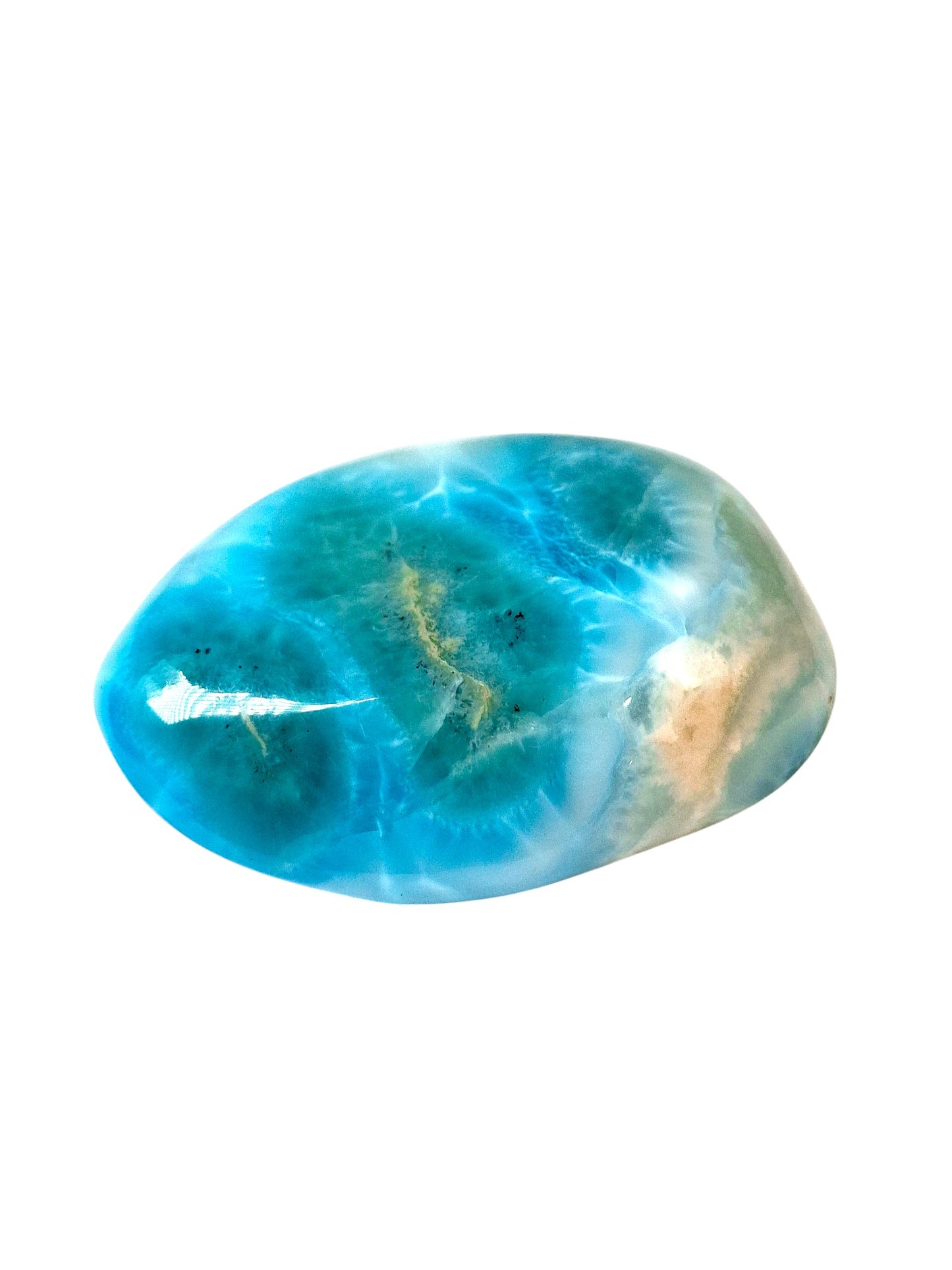 45 g Full Polished Natural Dominican Blue Larimar Stone Specimen Healing
