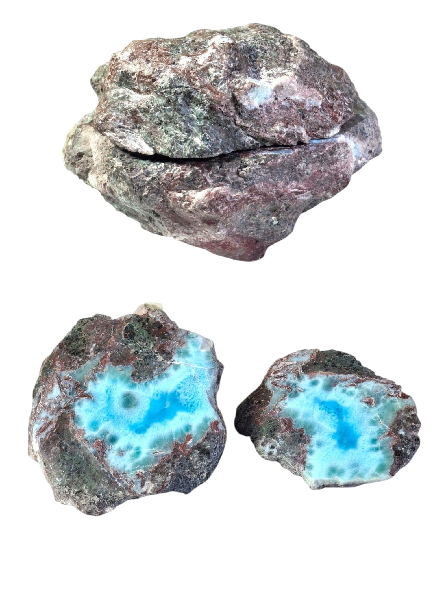 306 g Partially Polished Natural Dominican Blue Larimar Stone Specimen Healing