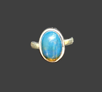 Sterling Silver Beautiful Dominican Blue Amber Stone Ring Handmade
