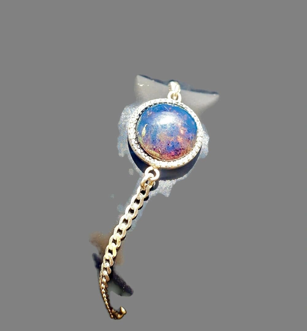 Dominican Blue Amber stone W/ Zirconia Handmade Bracelet