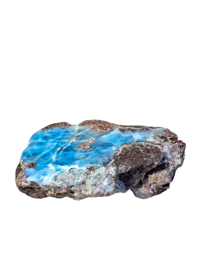 334 g Partially Polished Natural Dominican Blue Larimar Stone Specimen Healing