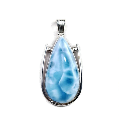 2.5 "in. Big Dominican Nice Blue Larimar Stone Pendant Handmade