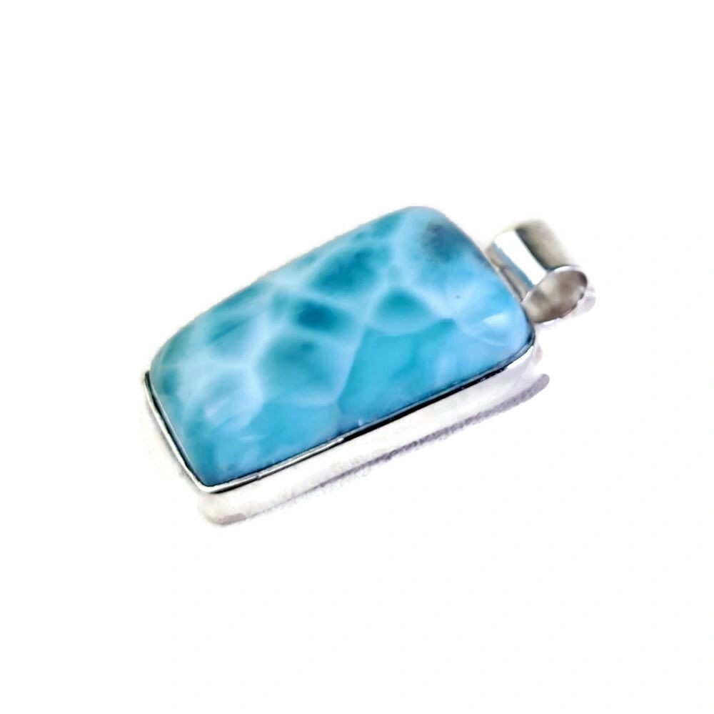 1.9 "in. Dominican Nice Blue Larimar Stone Pendant Handmade