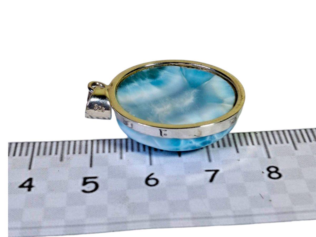 1.9 "in. Large Dominican Nice Blue Larimar Stone Pendant Handmade