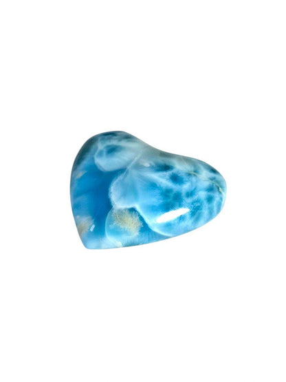 110 CT Natural Heart Dominican Nice Blue Larimar Stone Cabochon
