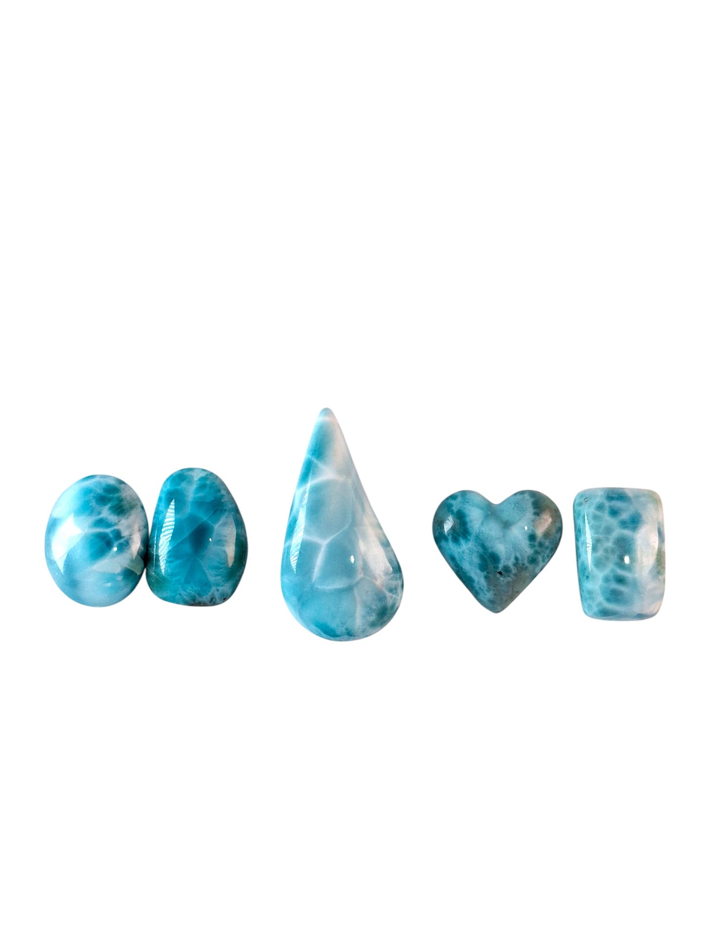 5 Natural Dominican Nice Sky Blue Larimar Stone Cabochon