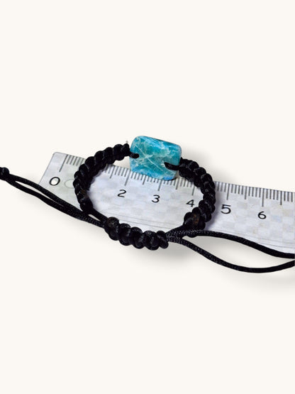 Nice Blue Larimar Stone Nylon Cord Handmade Bracelet Men / Women