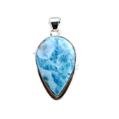 1.9 "in. Dominican Nice Blue Larimar Stone Pendant Handmade