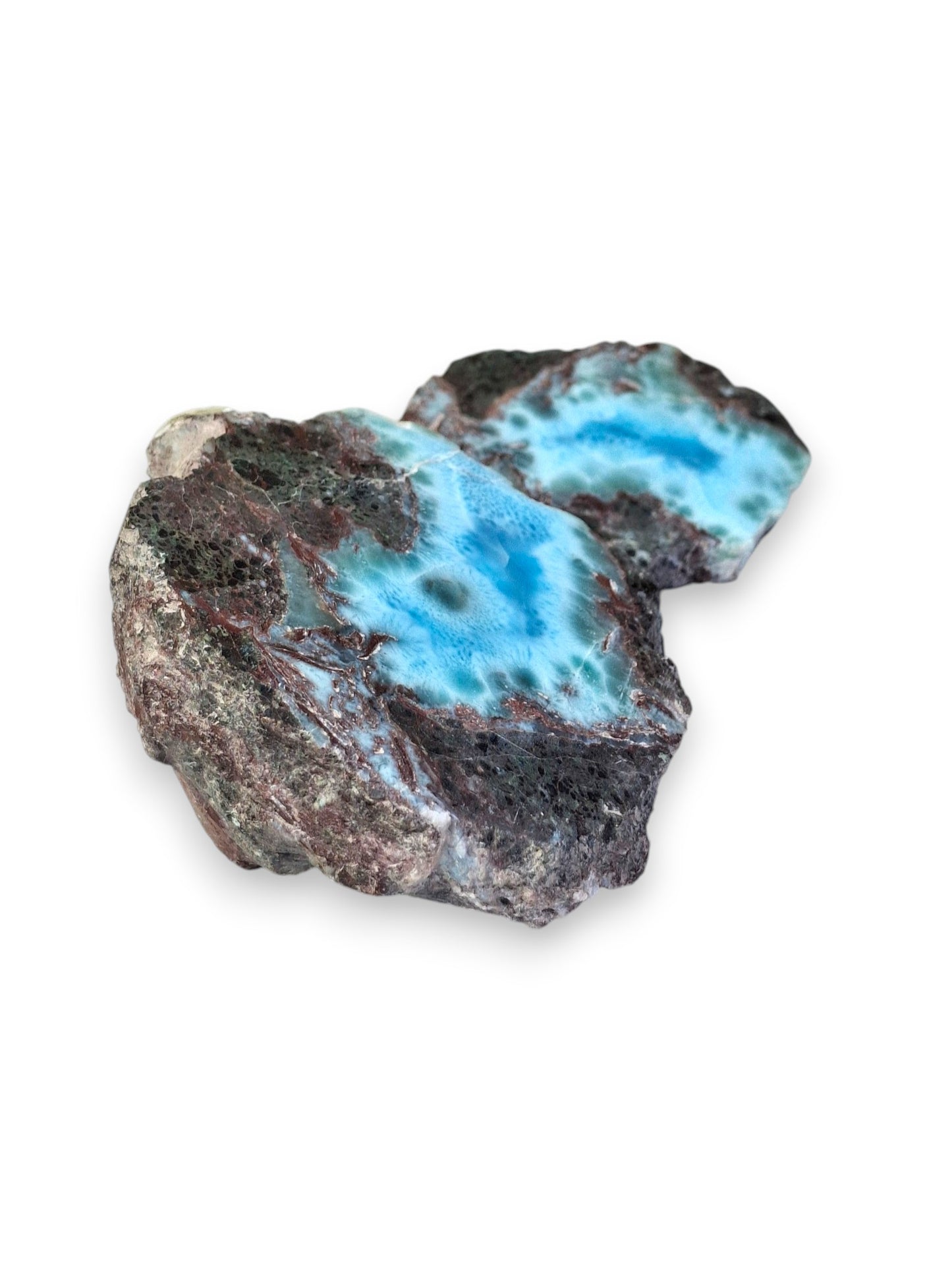 306 g Partially Polished Natural Dominican Blue Larimar Stone Specimen Healing