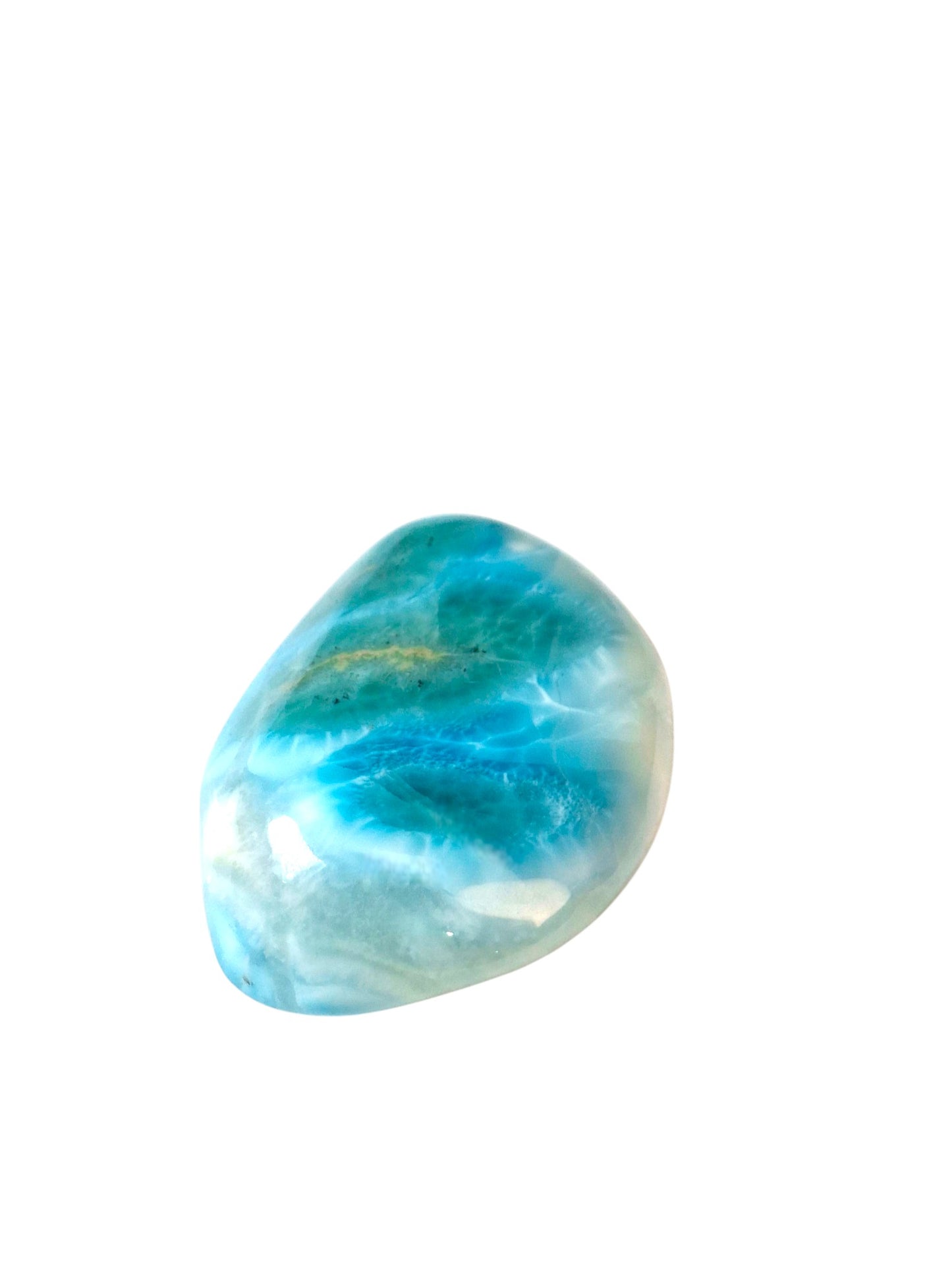 45 g Full Polished Natural Dominican Blue Larimar Stone Specimen Healing