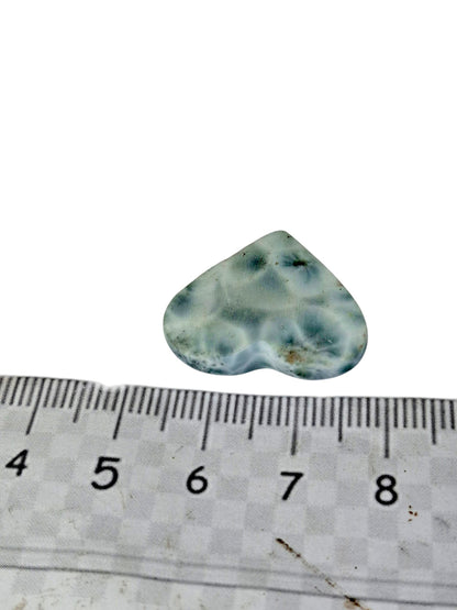 103 CT Heart Natural Dominican Nice Blue Larimar Stone Cabochon