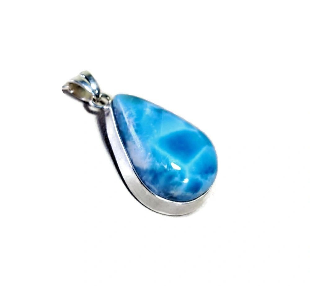 1.6 "in. Dominican Nice Blue Larimar Stone Pendant Handmade