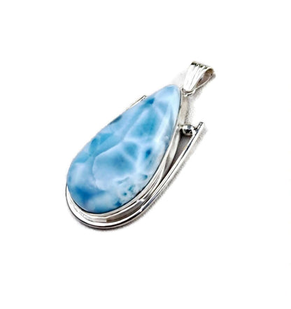 2.5 "in. Big Dominican Nice Blue Larimar Stone Pendant Handmade