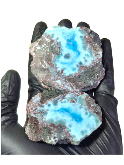 306 g Partially Polished Natural Dominican Blue Larimar Stone Specimen Healing
