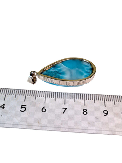 1.9 "in. Dominican Deep Blue Larimar Stone Pendant Handmade