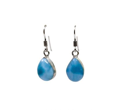 Sterling Silver Nice Blue Larimar Stone Handmade Dangle Earring