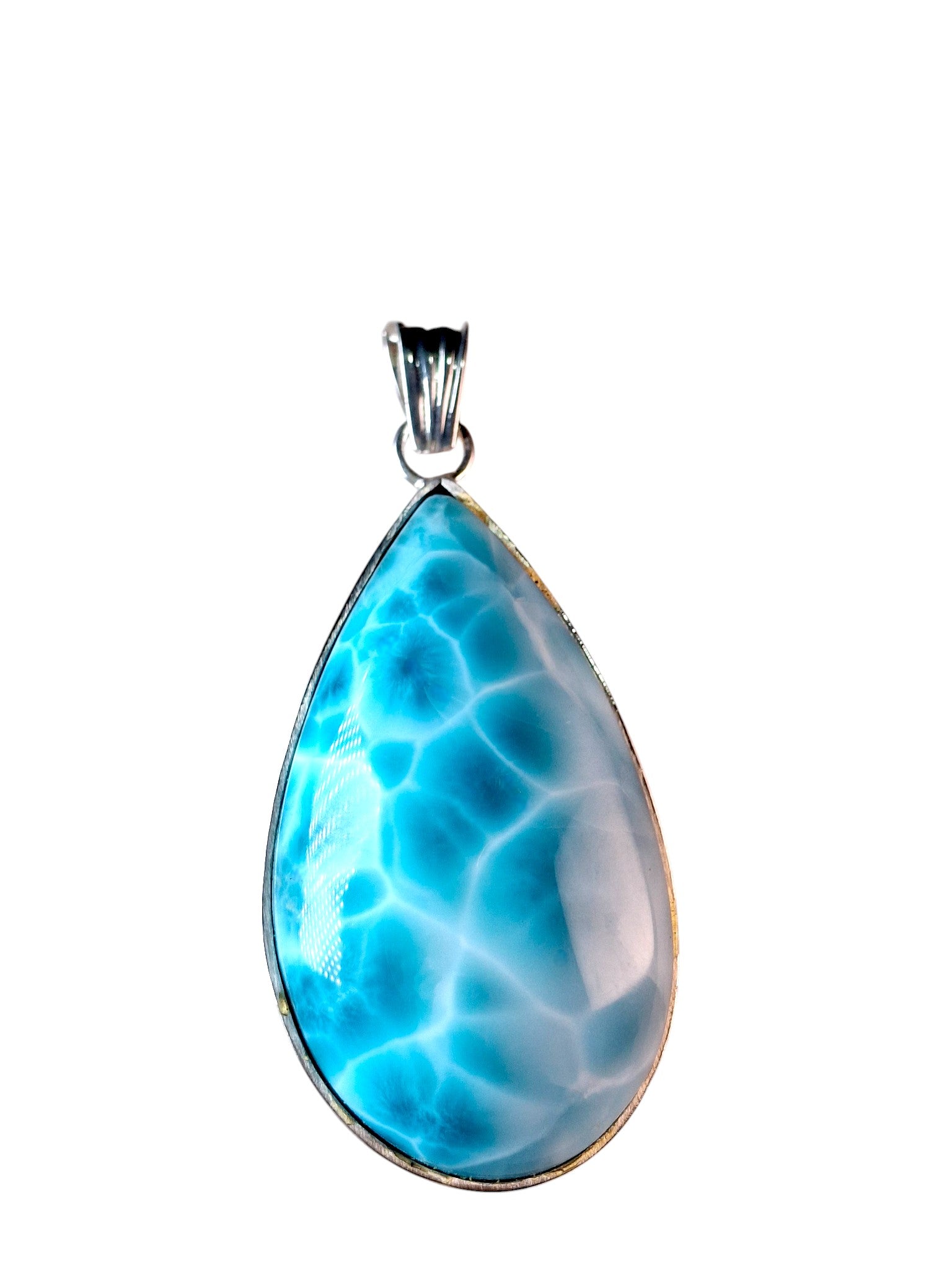 1.9 "in. Dominican Deep Blue Larimar Stone Pendant Handmade