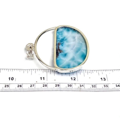 2.5 "in. Big Dominican Nice Deep Blue Larimar Stone Pendant Handmade