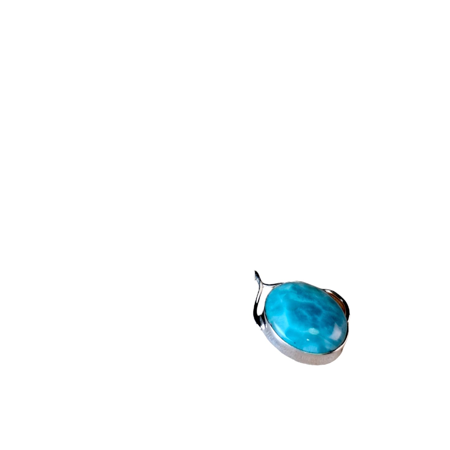 1.4 "in. Dominican Deep Blue Larimar Stone Pendant Handmade