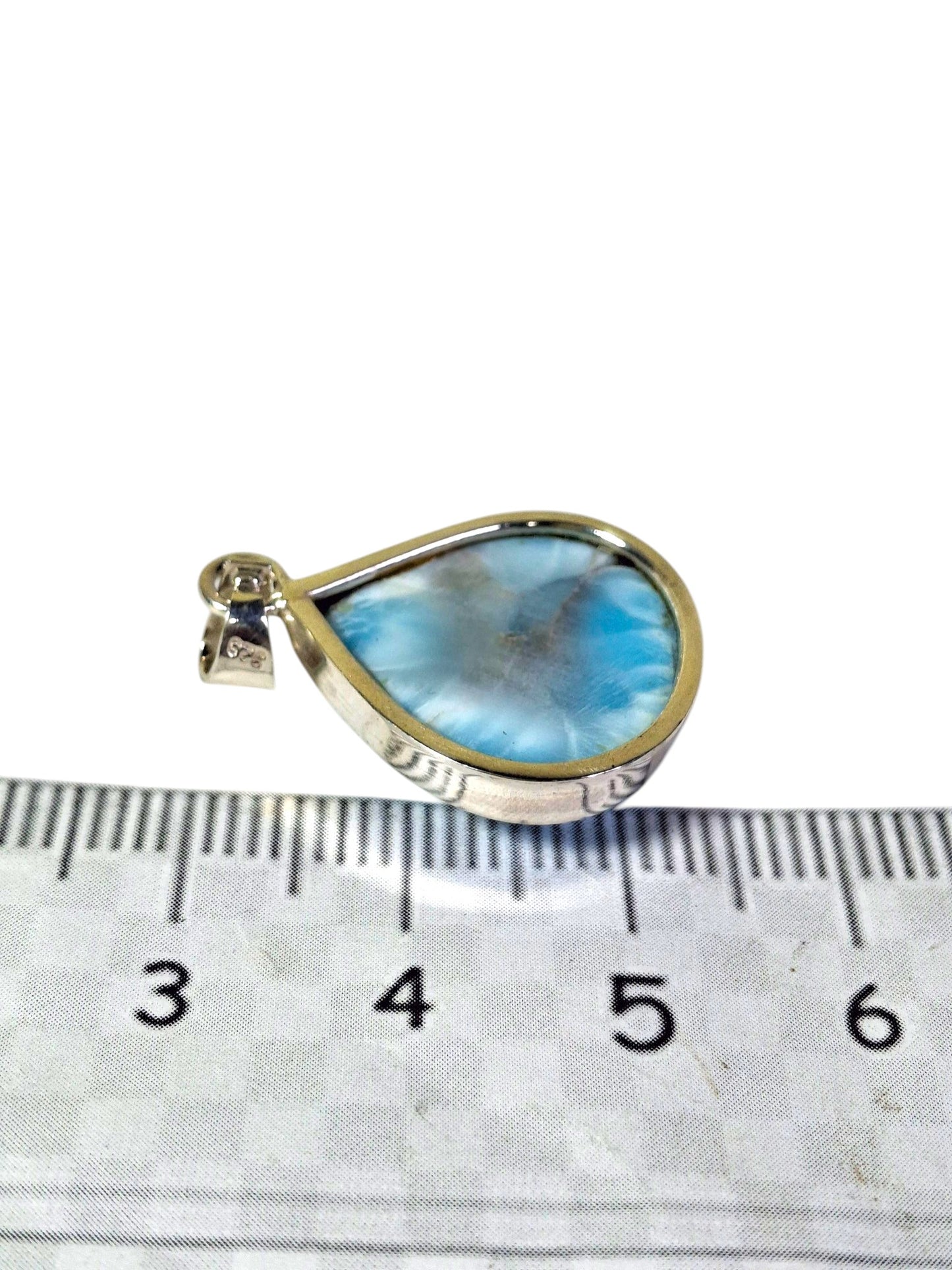 1.8 "in. Dominican Deep Blue Larimar Stone Pendant Handmade