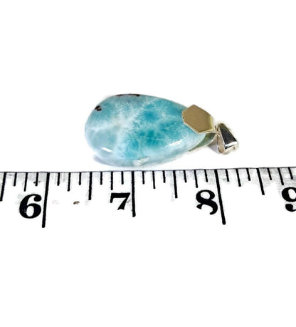 2. "in. Dominican Nice Blue Larimar Stone Pendant Handmade