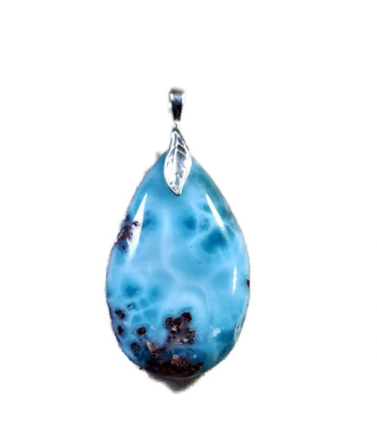 2.2 "in. Dominican Nice Blue Larimar Stone Pendant Handmade