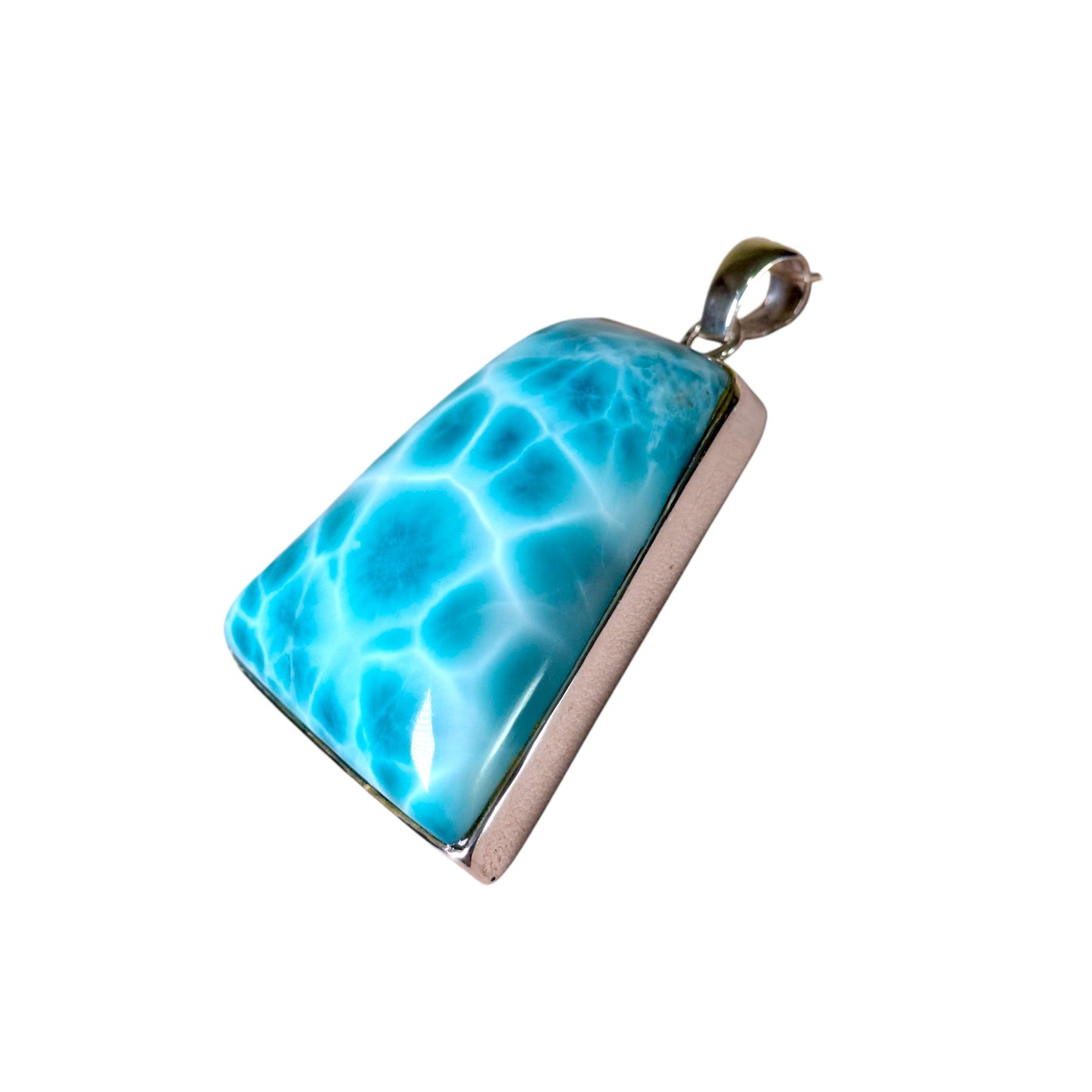 2.5 "in. Dominican Nice Deep Blue Larimar Stone Pendant Handmade