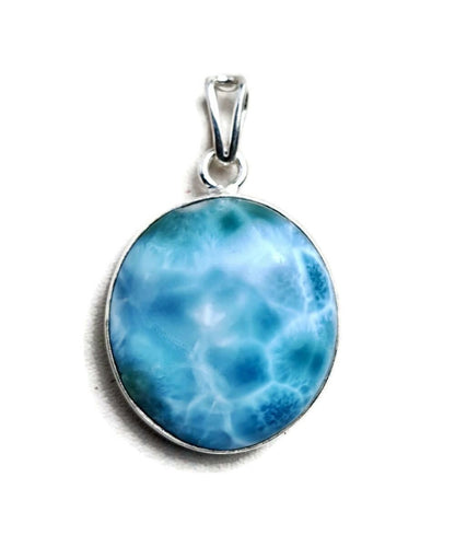 2.4 "in. Dominican Nice Deep Blue Larimar Stone Pendant Handmade