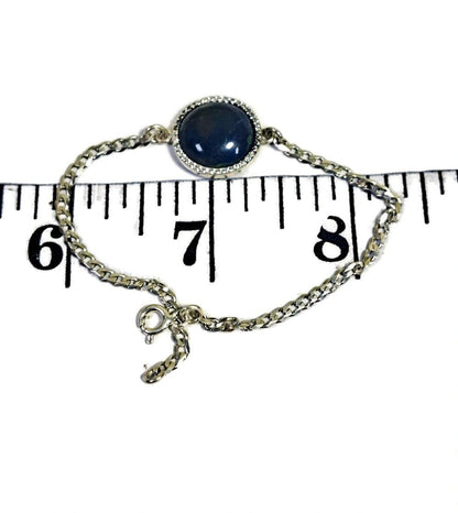 Dominican Blue Amber stone W/ Zirconia Handmade Bracelet